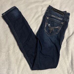 Rock Revival Women's Dark Blue Kathy Skinny Stretch  Jeans